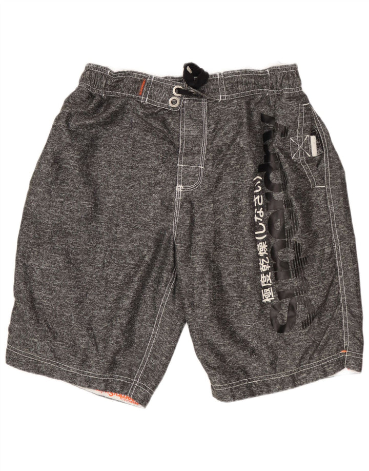 Superdry Grafiske svømmeshorts til mænd XL Grå Flecked Polyester