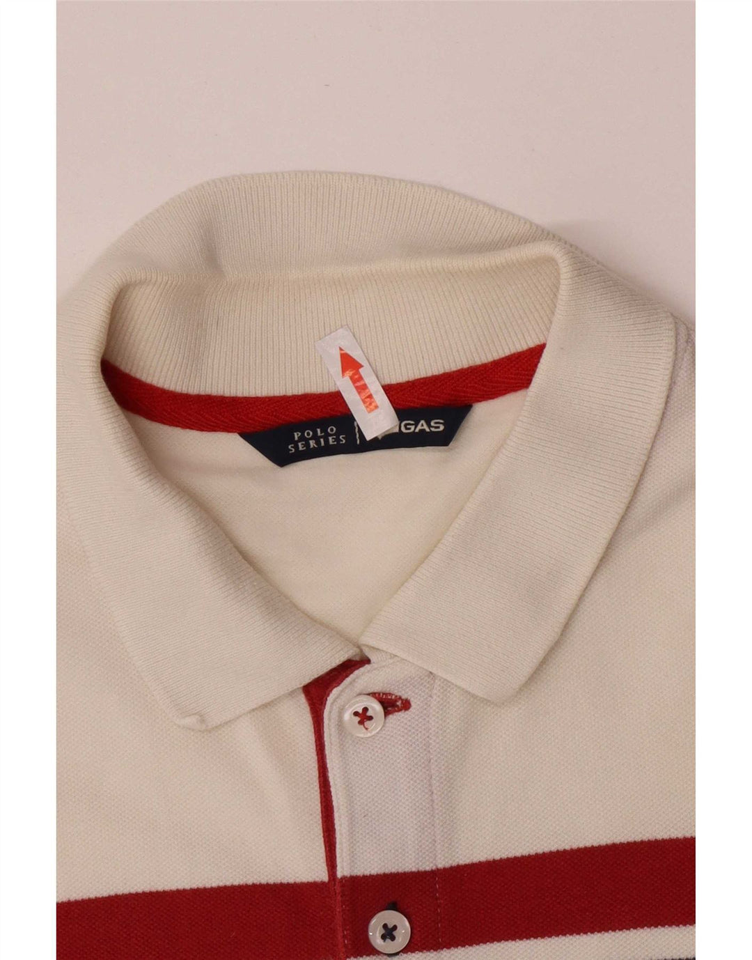 Gas Poloshirt til mænd XL Hvidstribet bomuld