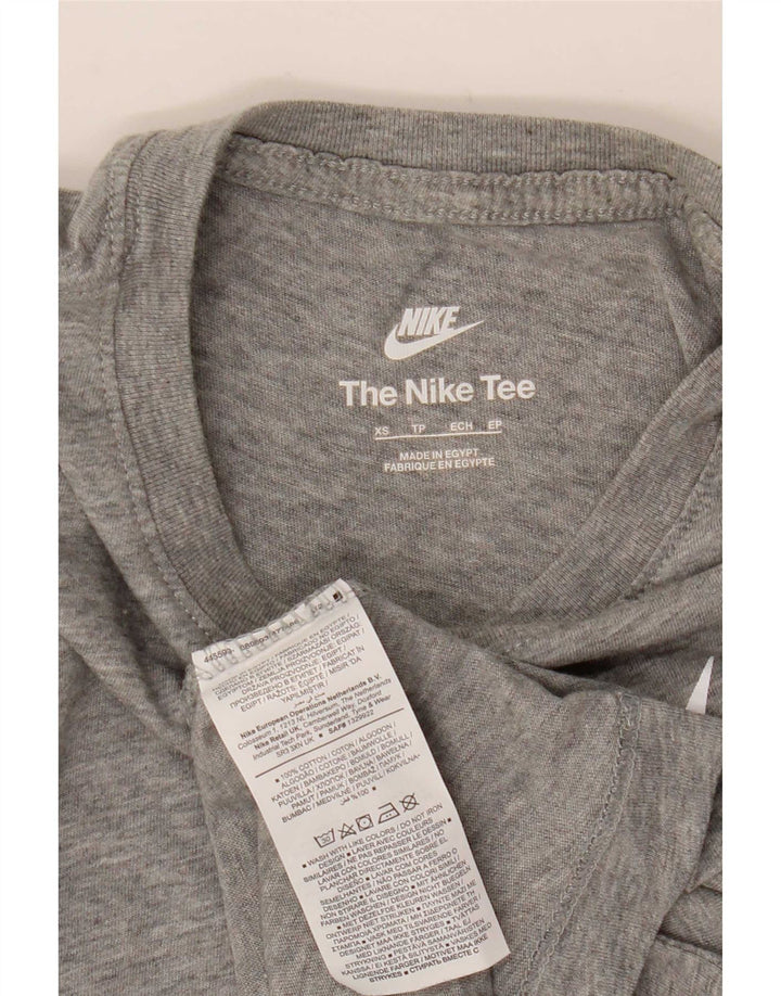 Nike grafisk T-shirt top XS til mænd, grå bomuld
