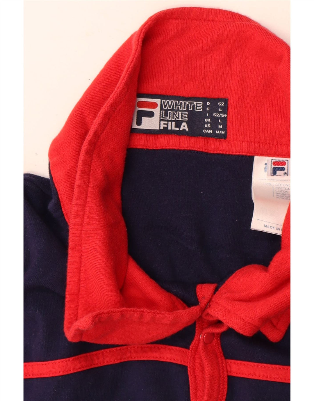 FILA Poloskjorte til mænd Large Navy Blue Colourblock Bomuld