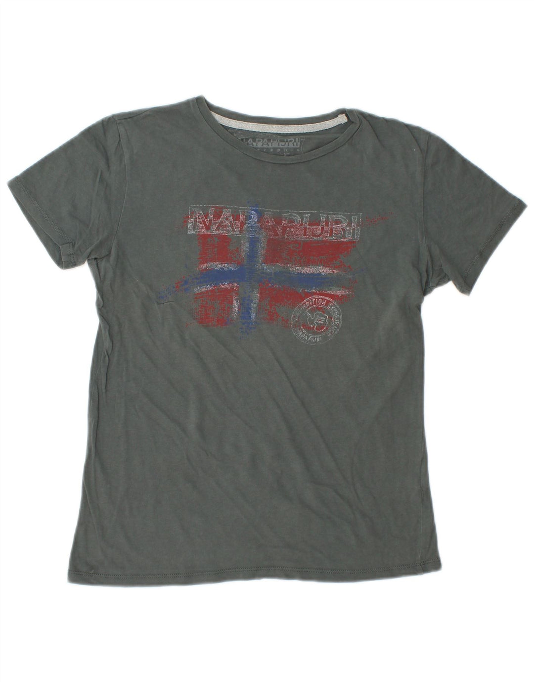 NAPAPIJRI Boys Graphic T-Shirt Top 11-12 Years Grey