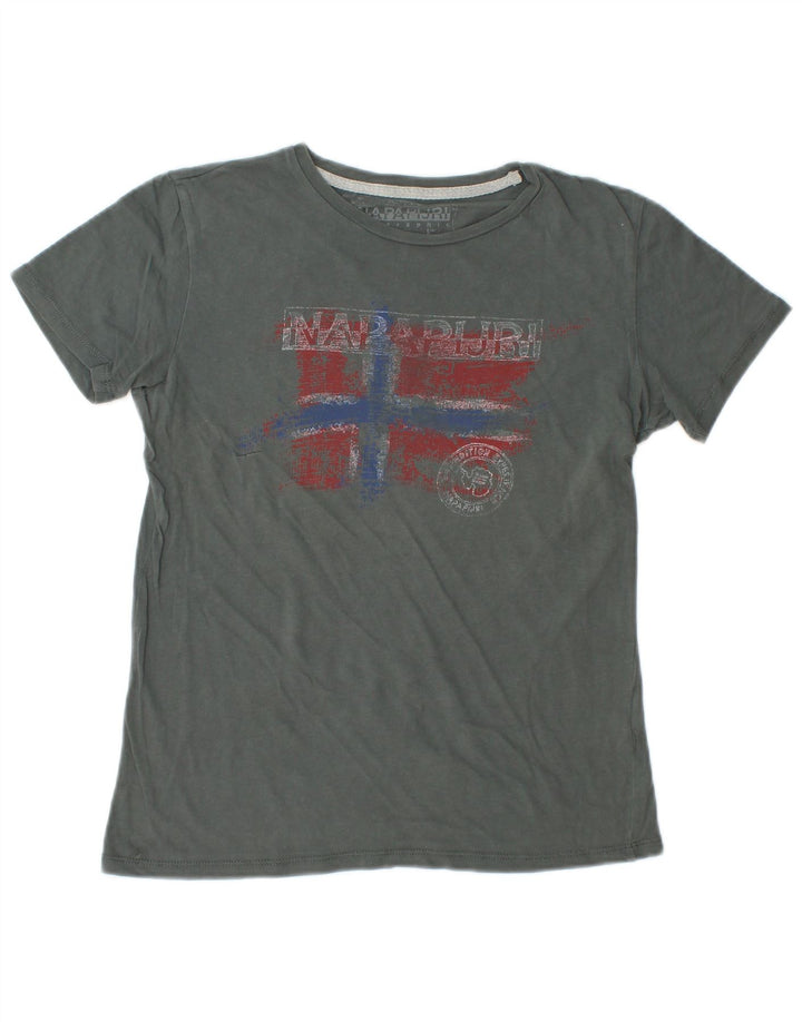 NAPAPIJRI Boys Graphic T-Shirt Top 11-12 Years Grey