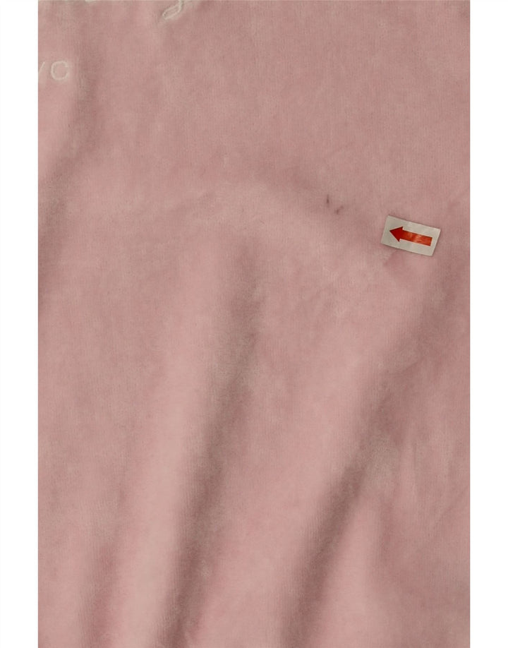 TOMMY HILFIGER Womens Crop Graphic Sweatshirt Jumper UK 14 Medium Pink Vintage Tommy Hilfiger and Second-Hand Tommy Hilfiger from Messina Hembry 