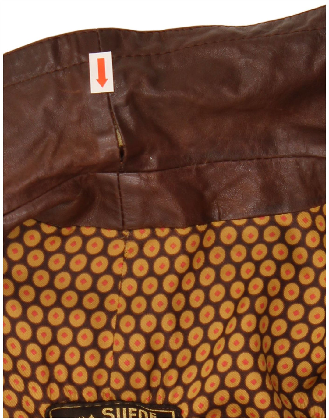 Vintage herre dobbeltradet læderfrakke UK 36 Lille brunt læder