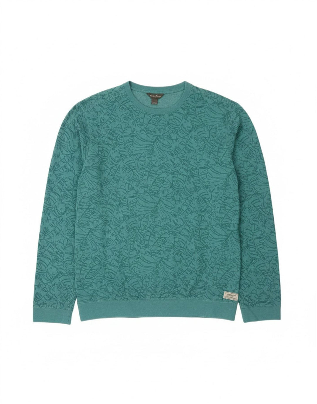 Eddie Bauer Herre Høj Sweatshirt Jumper XL Grøn Blomsterbomuld