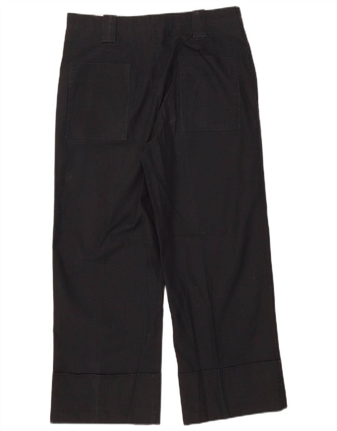 Zara Dame Cropped Trousers Medium W28 L24 Sort Bomuld
