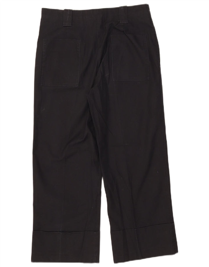 Zara Dame Cropped Trousers Medium W28 L24 Sort Bomuld