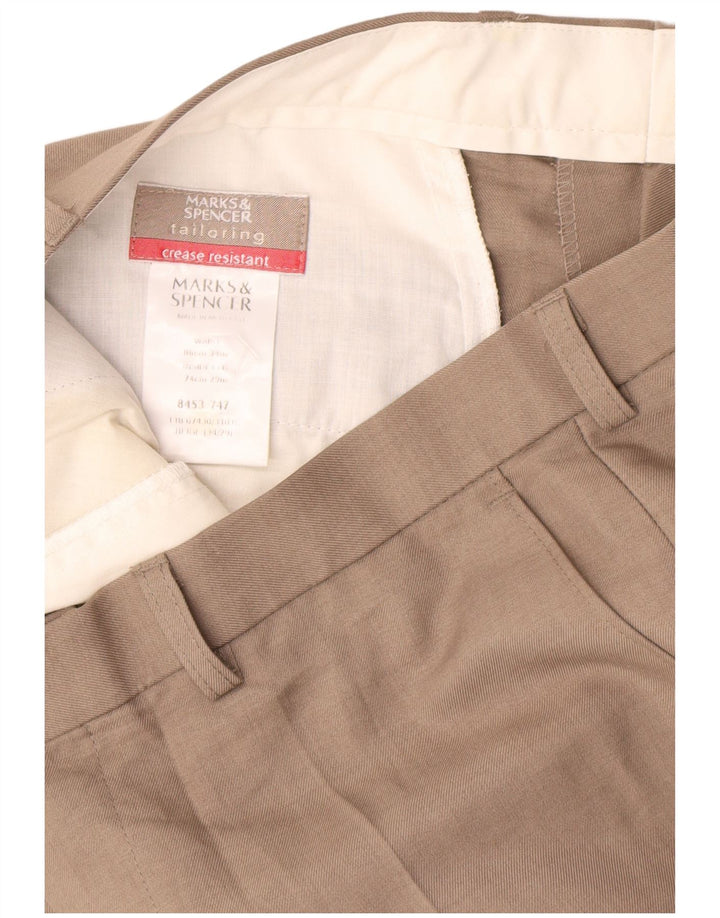 Marks & Spencer Herre Chino Shorts W34 Large Beige Polyester