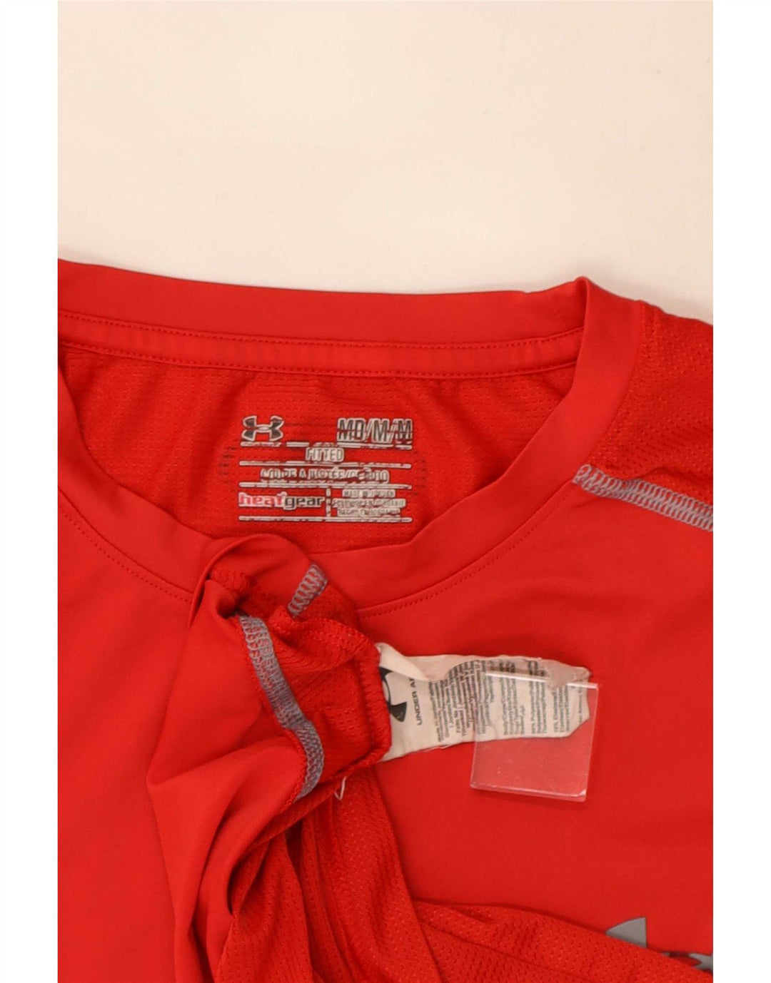 Under Armour Herre Heat Gear T-Shirt Top Medium Rød Polyester