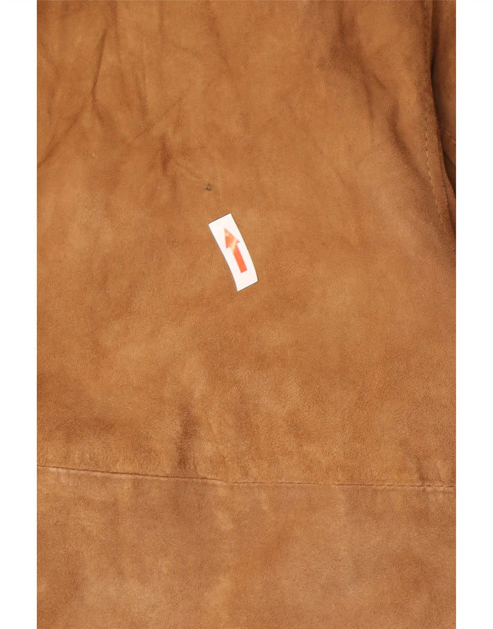 Vintage herre bomber ruskindsjakke UK 44 2XL brunt læder