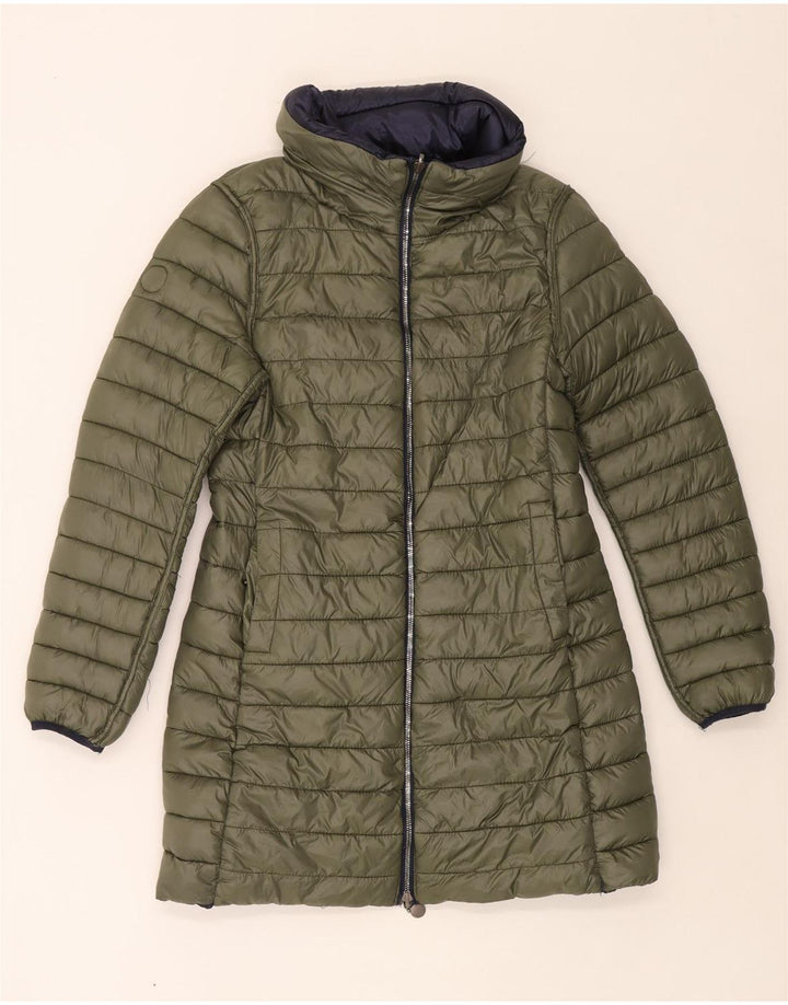 Colmar Dame Hætte Vendbar Polstret Frakke UK 12 Medium Navy Blue Nylon