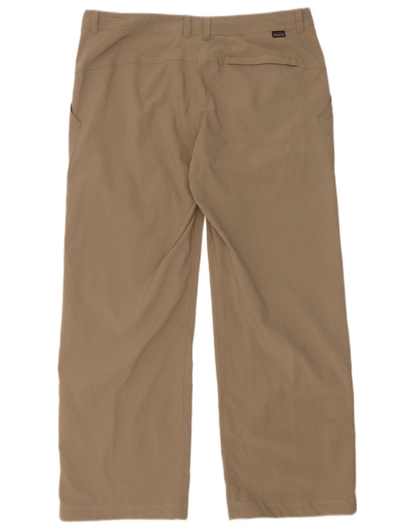 Patagonia Herre Chinobukser med brede ben US 14 XL W36 L29 Beige Nylon