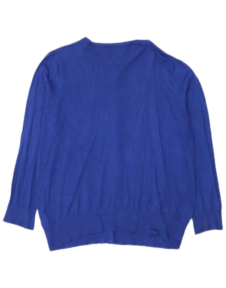 Marks & Spencer Dame Cardigan Sweater UK 20 XL Blå Viscose