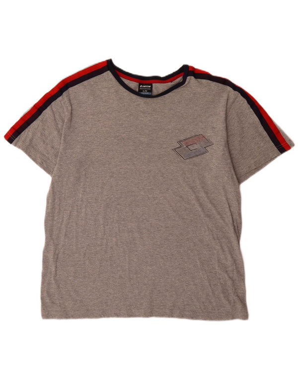 Lotto Herre T-Shirt Top XL Grå Colourblock Bomuld