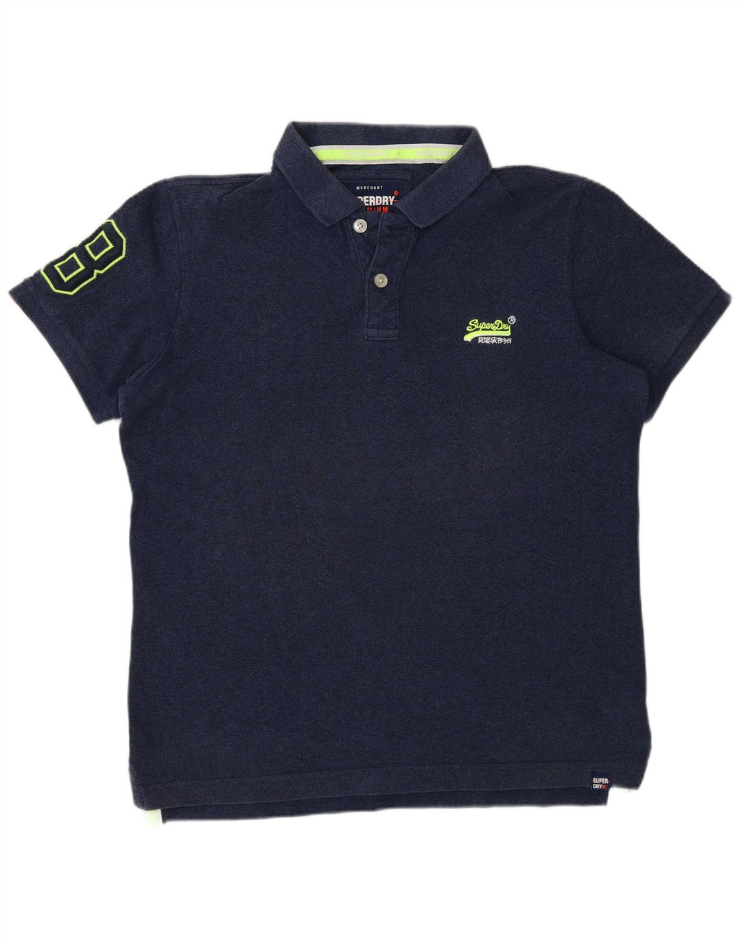 Superdry grafisk poloshirt til mænd XL marineblå bomuld
