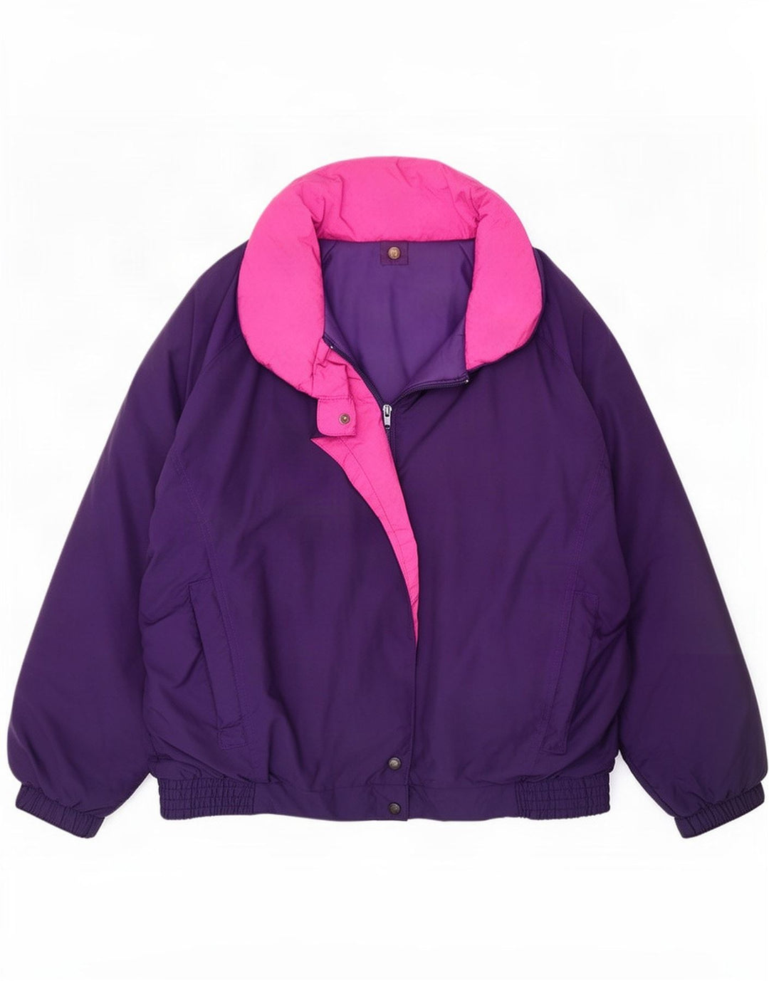 Skiss Dame Grafisk Oversized Skijakke EU 46 XL Lilla Colourblock