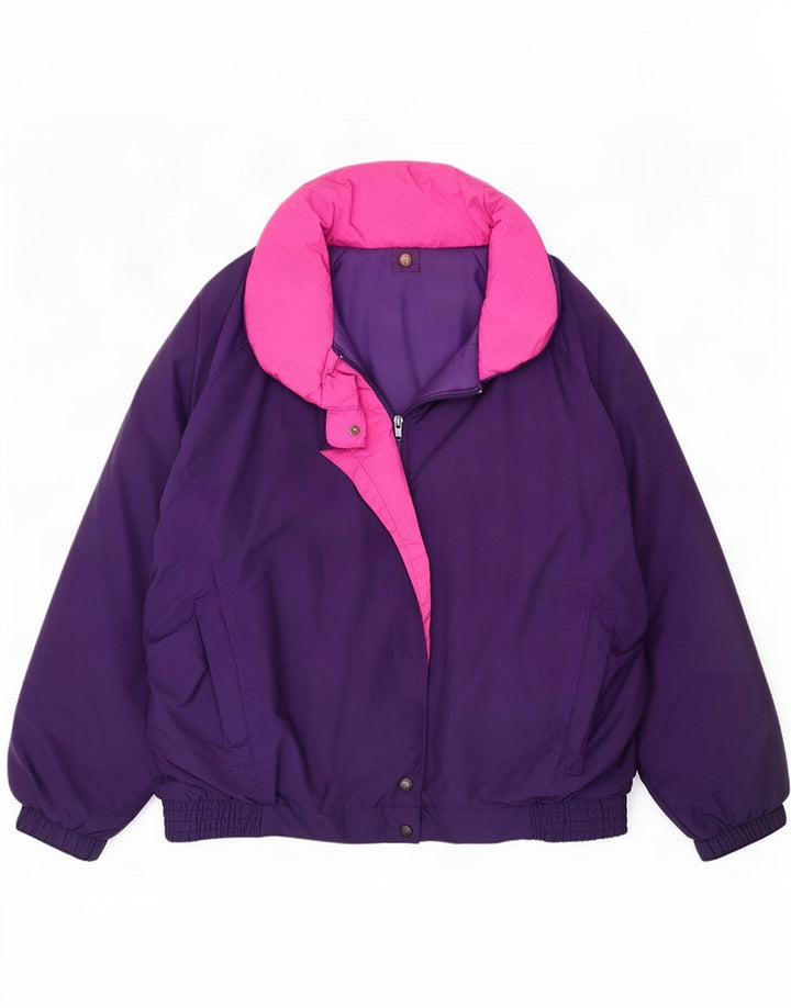 Skiss Dame Grafisk Oversized Skijakke EU 46 XL Lilla Colourblock