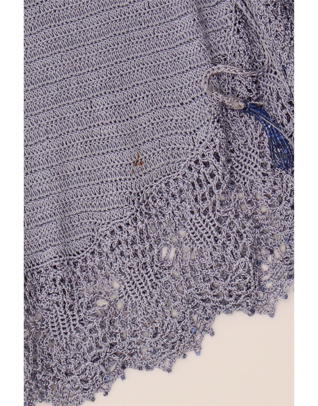 SASHA Womens Crochet Cardigan Top UK 16 Large Grey Viscose Vintage Sasha and Second-Hand Sasha from Messina Hembry 