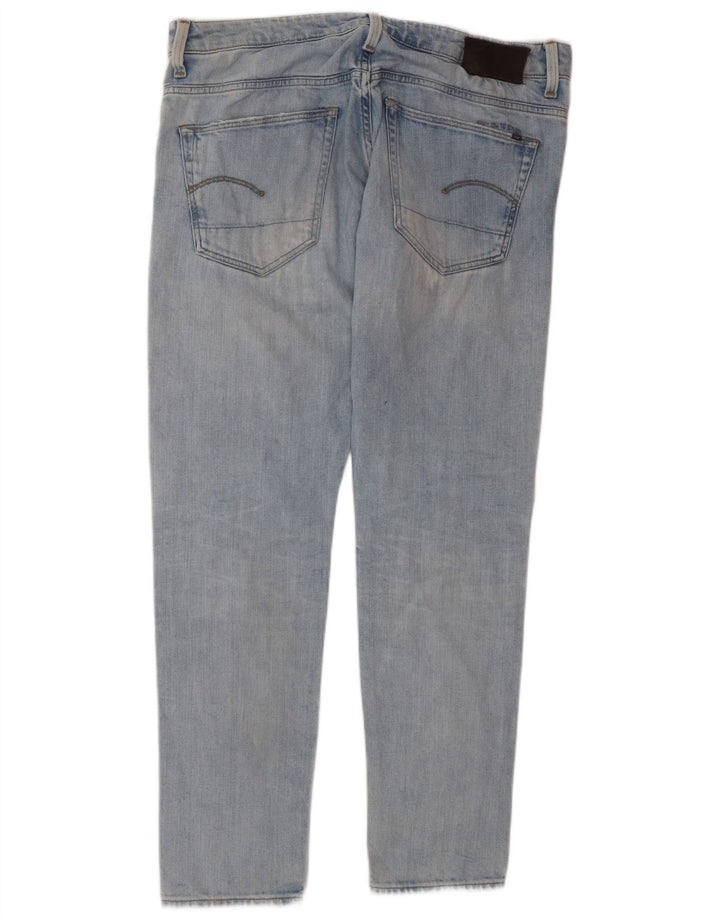 G-STAR Herre Distressed Slim Jeans W36 L32 Blå Bomuld