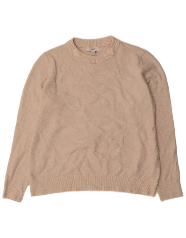 Marks & Spencer Dame sweater med rund hals DK 14 Medium Beige Flecked