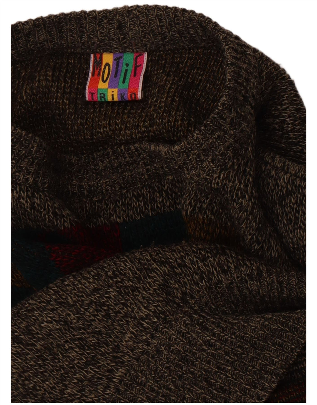 Vintage herre sweater med rund hals XL Grå Geometrisk