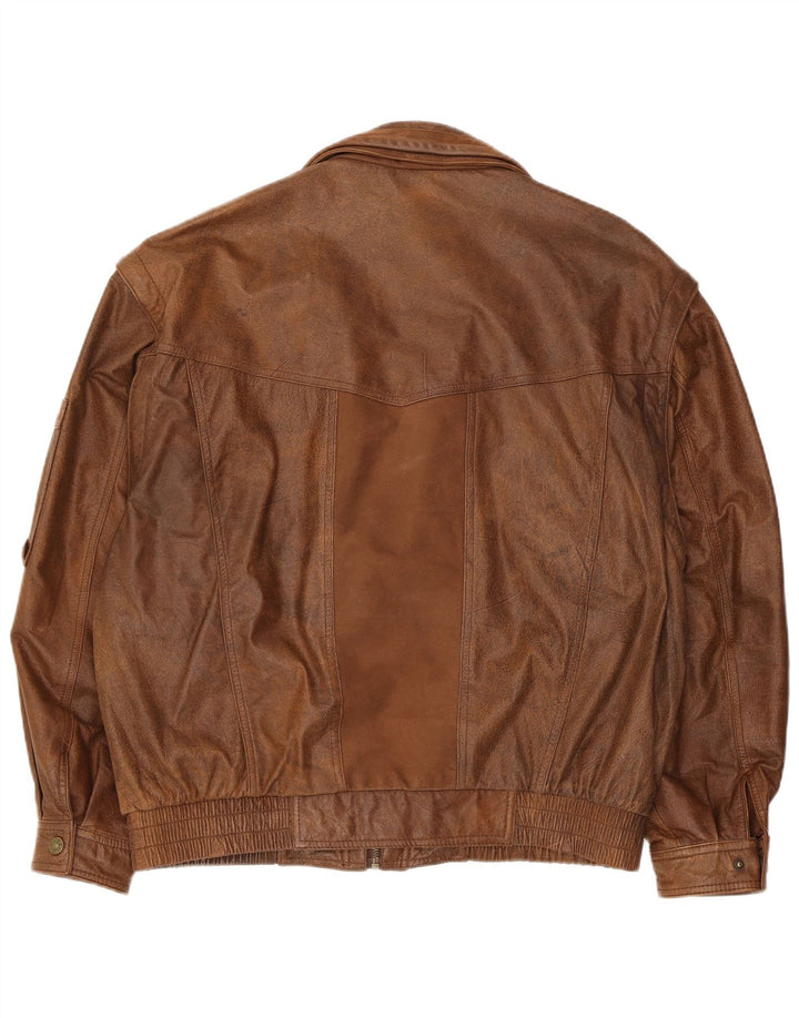 Trapper Herre Læderjakke UK 42 XL Brun