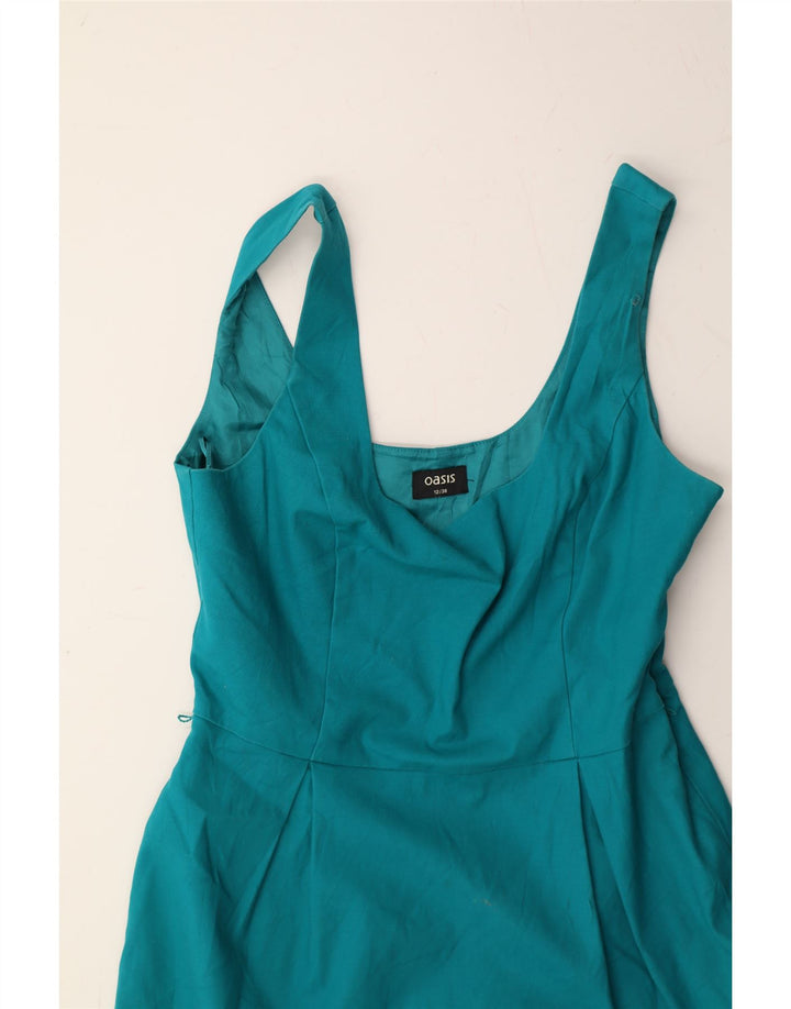 OASIS Womens Sleeveless Sheath Dress UK 12 Medium Turquoise Cotton Vintage Oasis and Second-Hand Oasis from Messina Hembry 