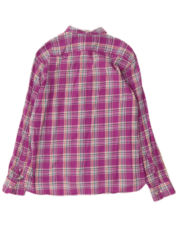 Tommy Hilfiger Herre Custom Fit skjorte XL Lilla ternet bomuld