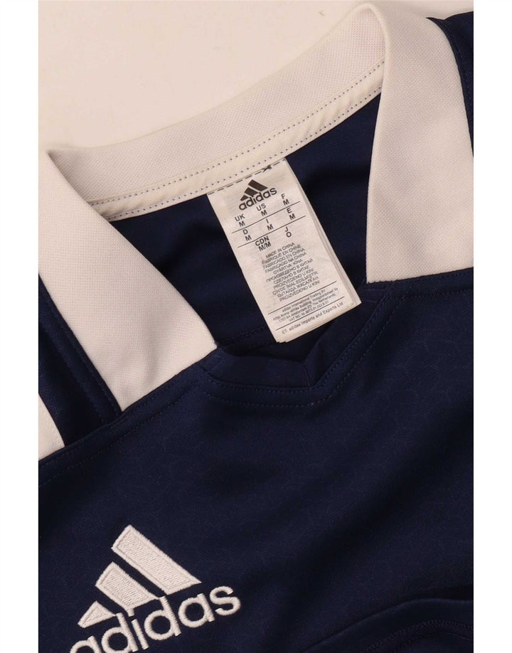 Adidas Herre T-Shirt Top Medium Marineblå Colourblock Polyester