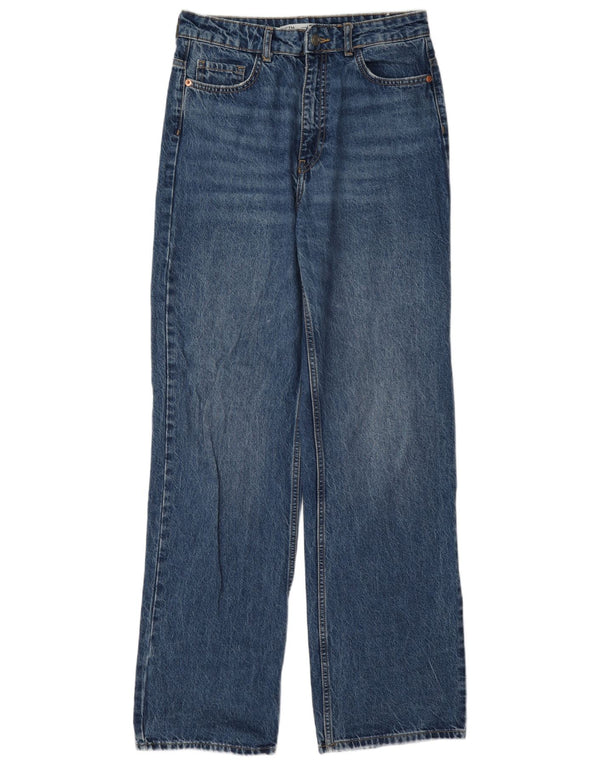 Zara Dame Højtaljede Løse Jeans EU 38 Small W28 L33 Blå Bomuld