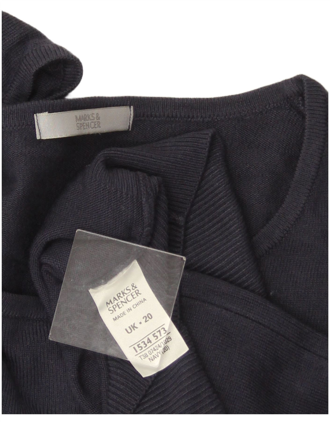 MARKS & SPENCER Dame Boat Neck sweater UK 20 2XL Navy Blue
