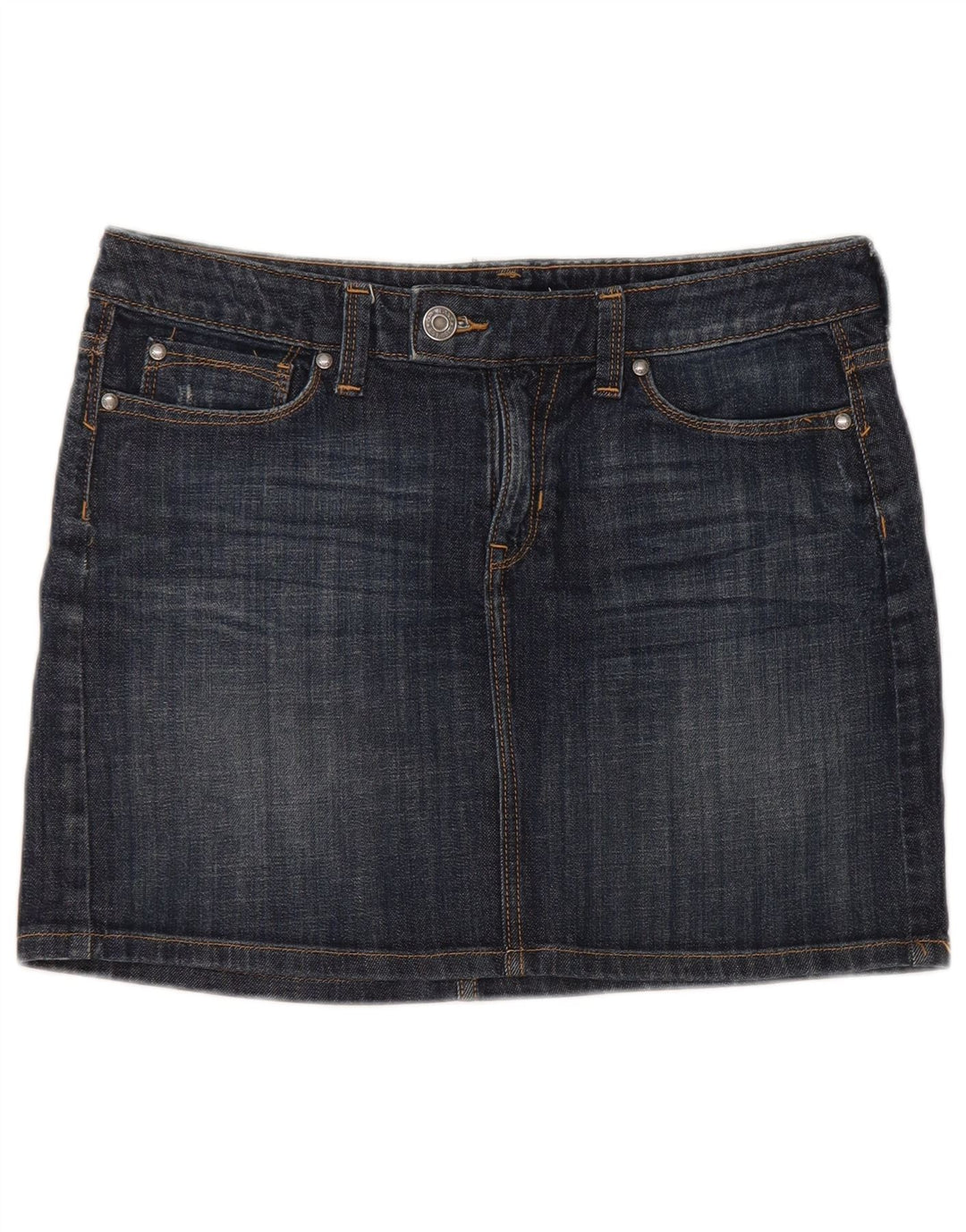 Gap Dame Mini Denim Nederdel UK 12 Medium W32 Navy Blue Bomuld
