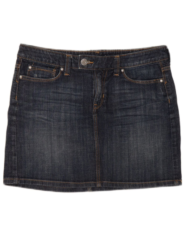 Gap Dame Mini Denim Nederdel UK 12 Medium W32 Navy Blue Bomuld