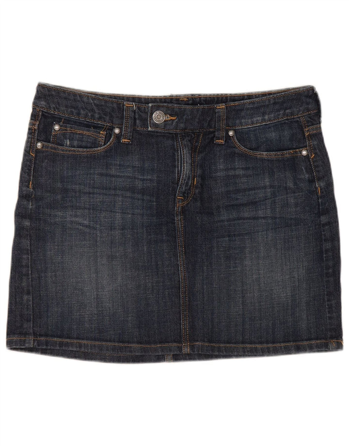 Gap Dame Mini Denim Nederdel UK 12 Medium W32 Navy Blue Bomuld