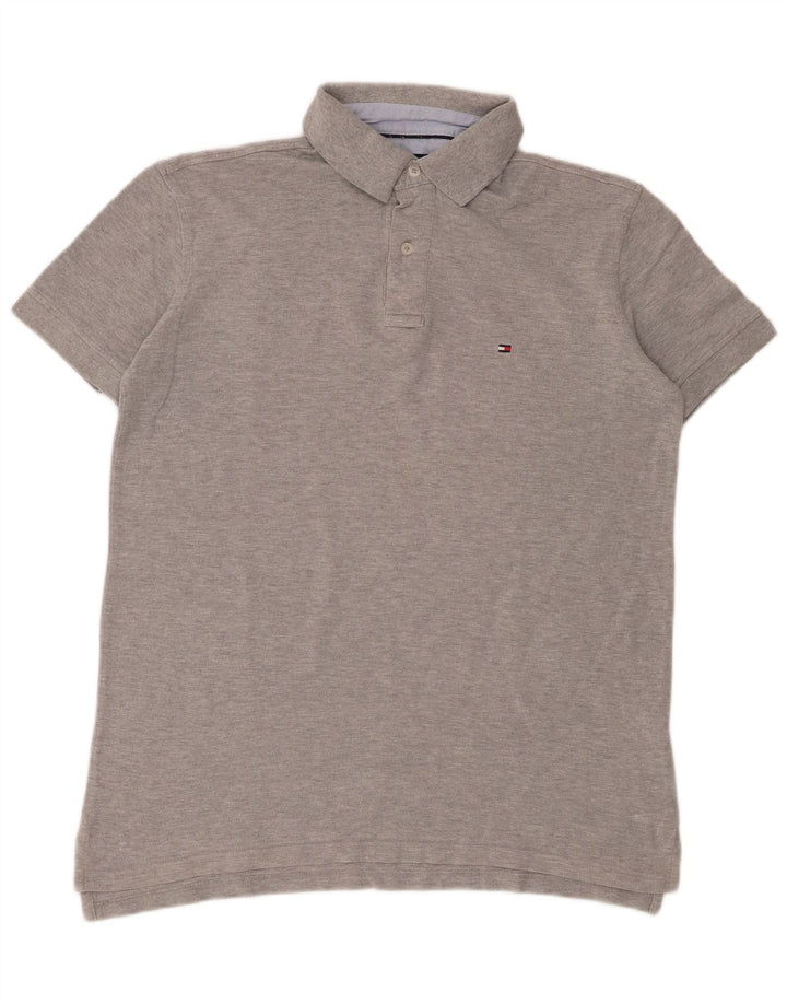 Tommy Hilfiger Herre poloshirt Medium Grey Flecked Bomuld