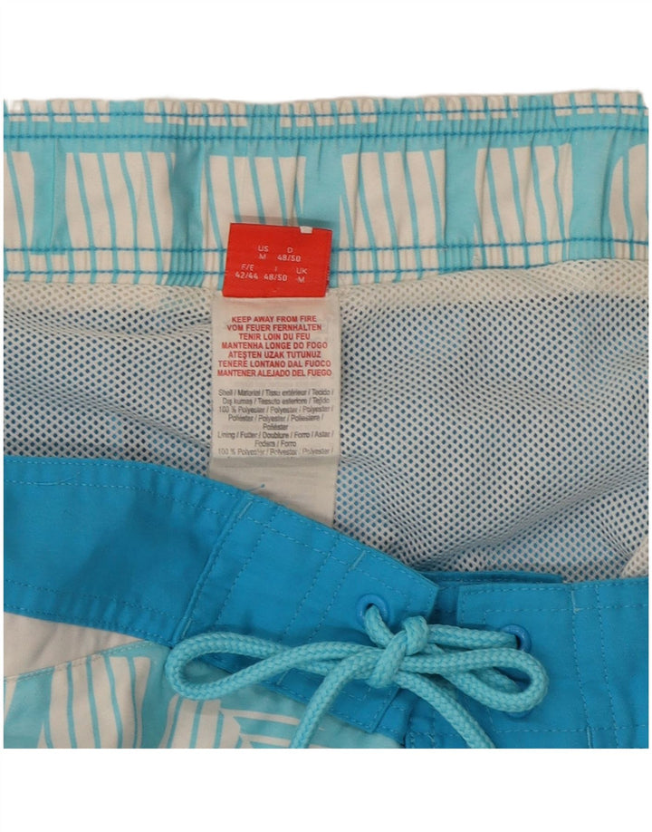 Puma Herre grafiske svømmeshorts Medium Blue Colourblock Polyester