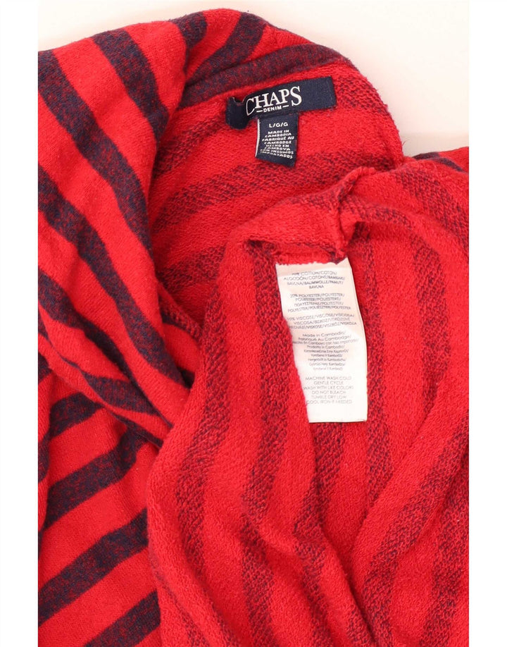 Chaps Dame Rullehals Sweatshirt Jumper UK 14 Stor rødstribet bomuld