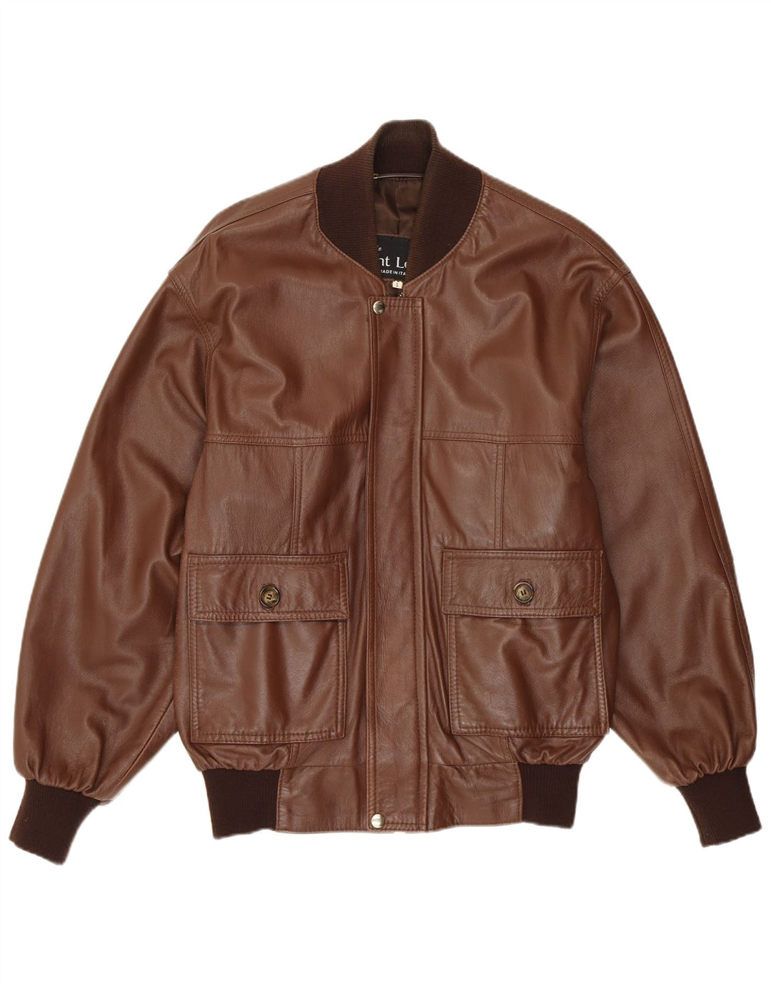 VINTAGE Herre læderjakke UK 36 Lille brunt læder
