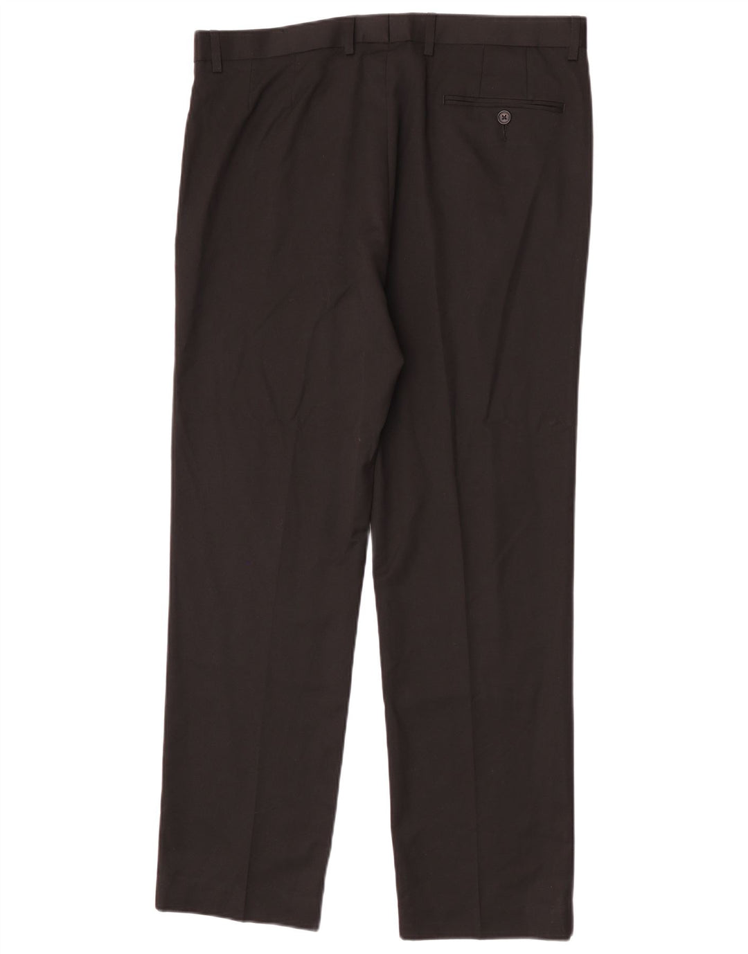 Marks & Spencer Herre Straight Regular Suit Bukser W36 L31 Sort Polyester