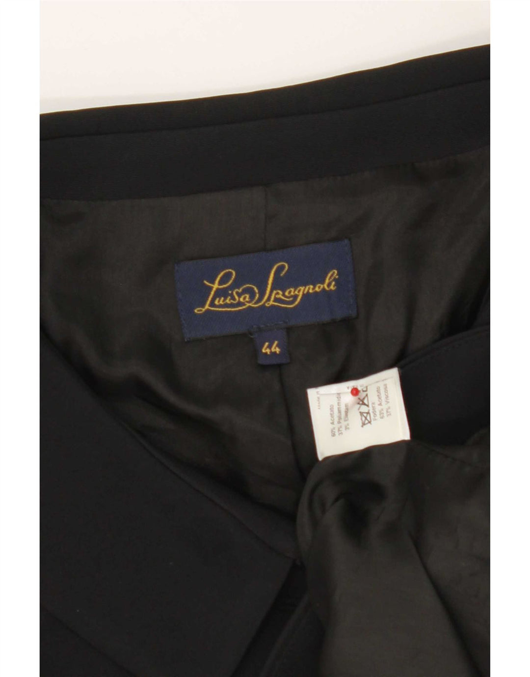 Luisa Spagnoli 3/4-ærmet Bolero-jakke til kvinder IT 44 Medium Sort Acetat