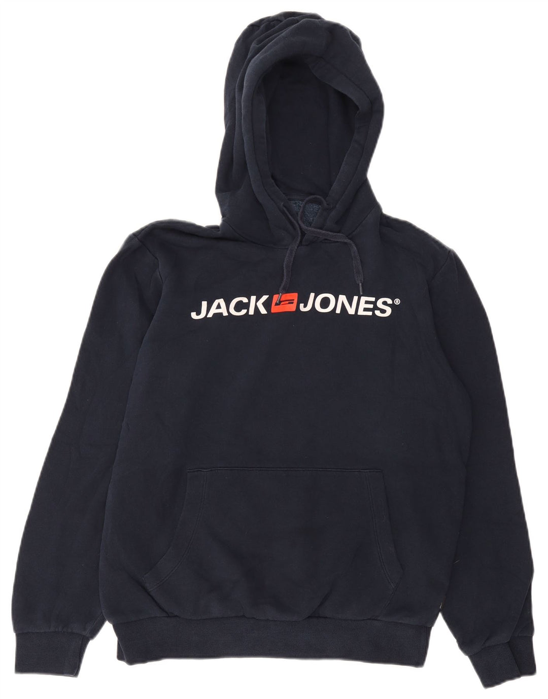 Jack & Jones Grafisk hættetrøje til mænd mellem marineblå bomuld