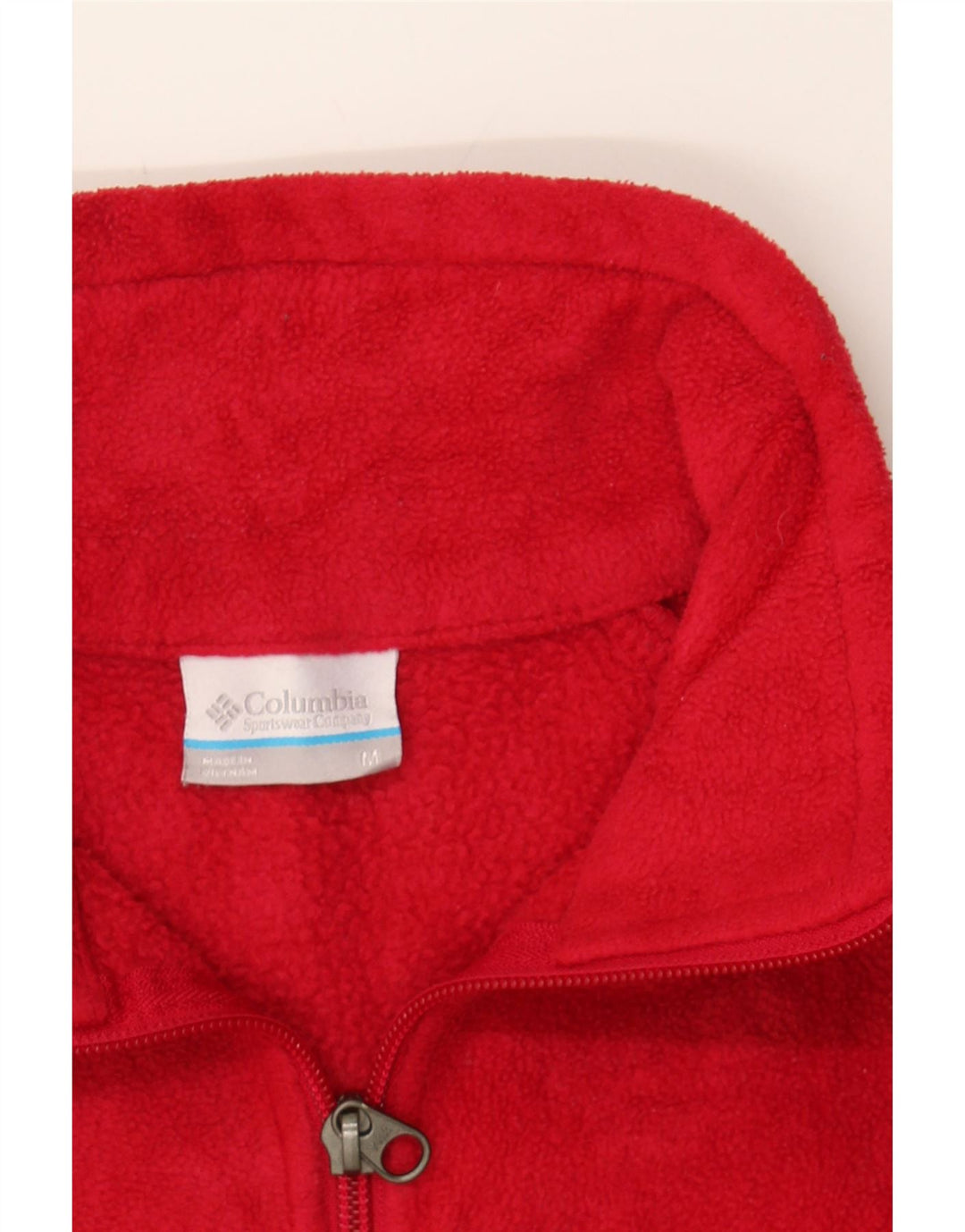 COLUMBIA Womens Fleece Jacket UK 14 Medium Red Polyester Vintage Columbia and Second-Hand Columbia from Messina Hembry 