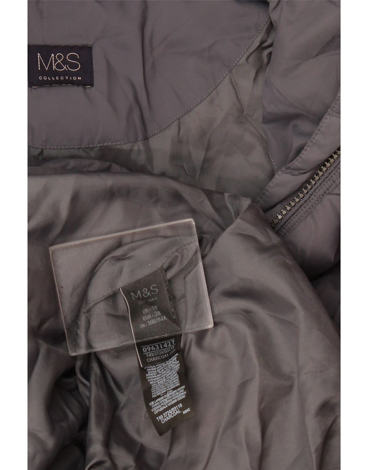 Marks & Spencer Dame Polstret Frakke UK 10 Small Grå Polyester