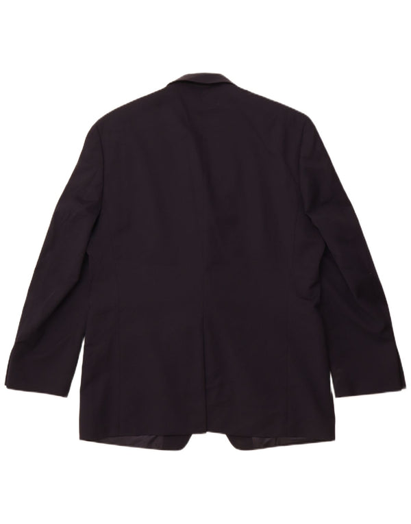 Chaps Herre Longline 2 Button Blazer Jacket UK 42 XL Navy Blue Wool