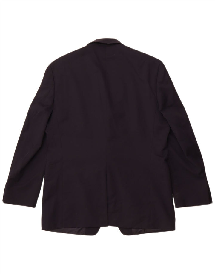 Chaps Herre Longline 2 Button Blazer Jacket UK 42 XL Navy Blue Wool