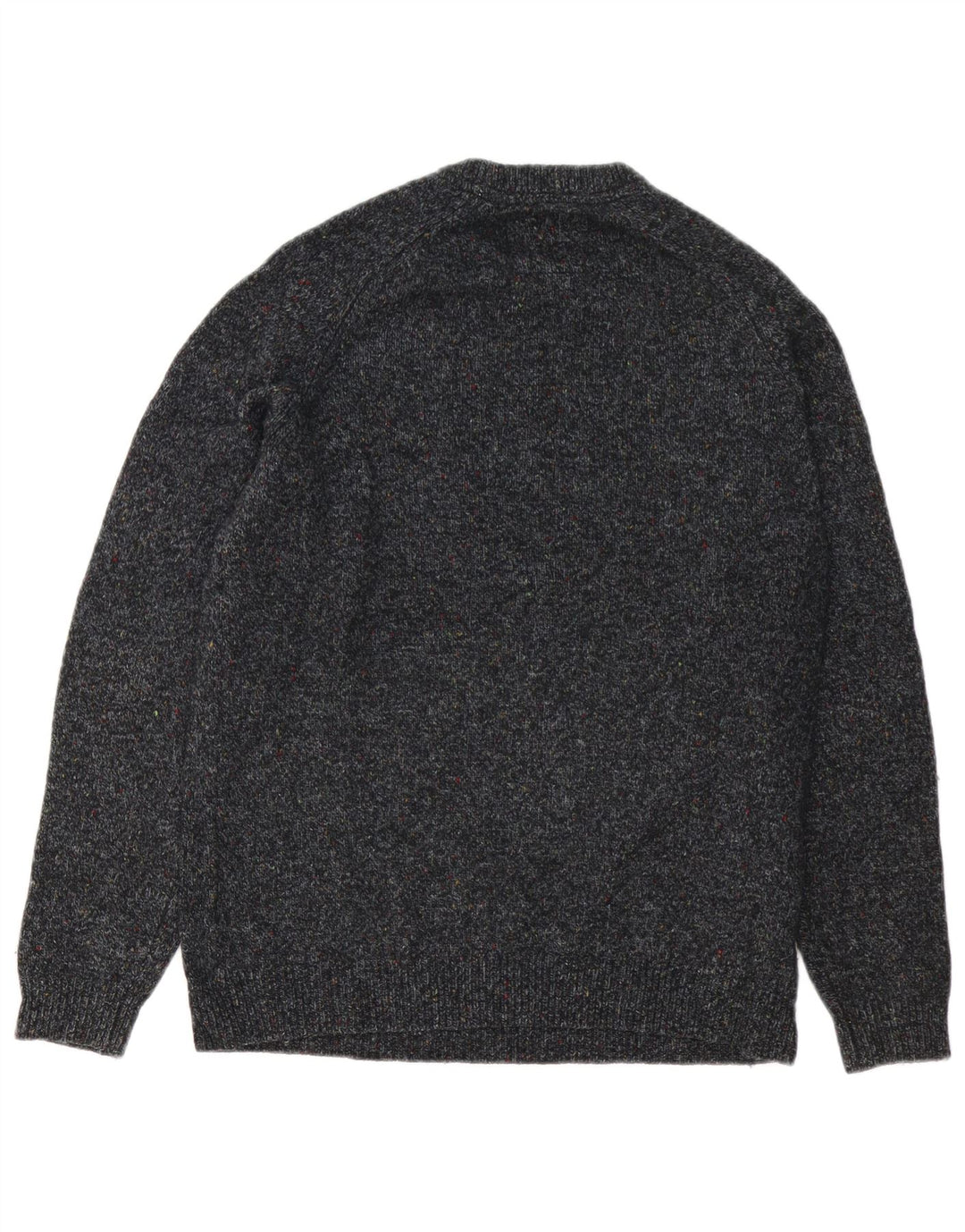 Superdry sweater med rund hals til mænd, stor grå flækket uld