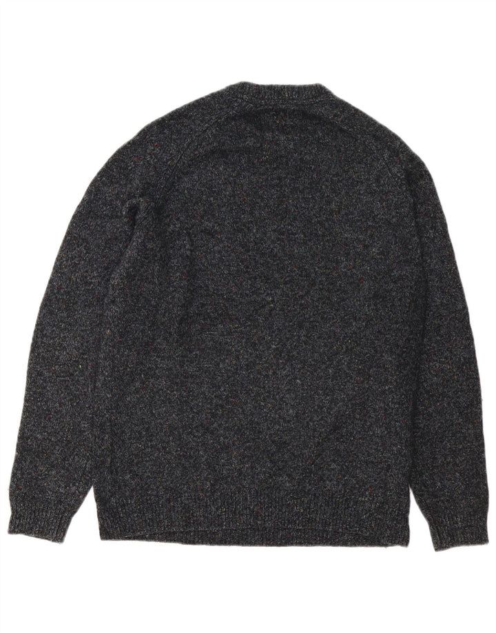 Superdry sweater med rund hals til mænd, stor grå flækket uld