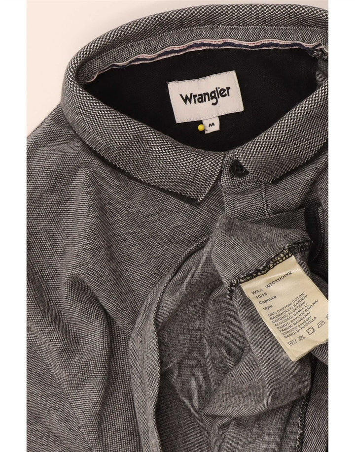 Wrangler herre poloshirt mellemgrå stribet bomuld