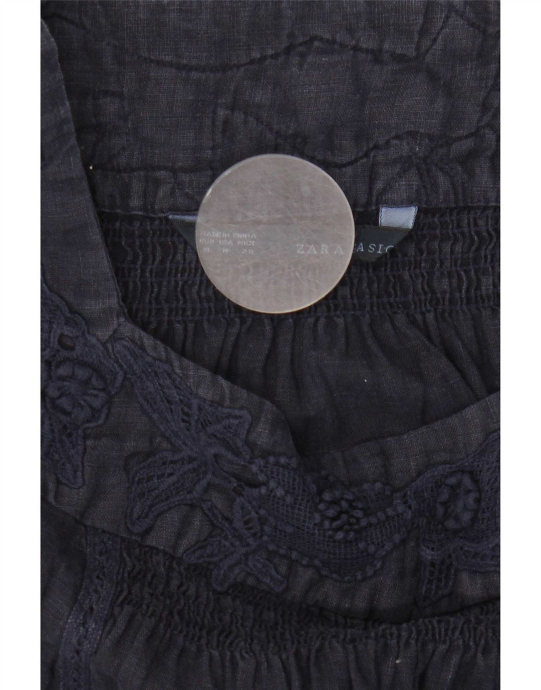 Zara Dame Ærmeløs A-Line Kjole UK 12 Medium Navy Blue