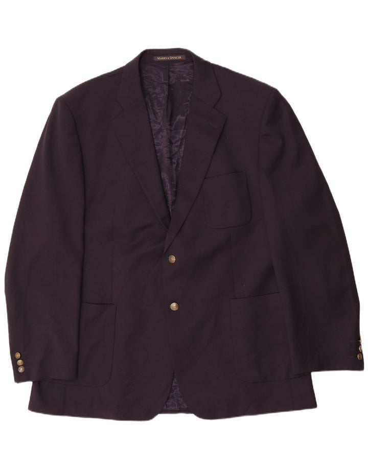 Marks & Spencer Herre lang 2-knaps blazerjakke UK 46 XL Navy Blue